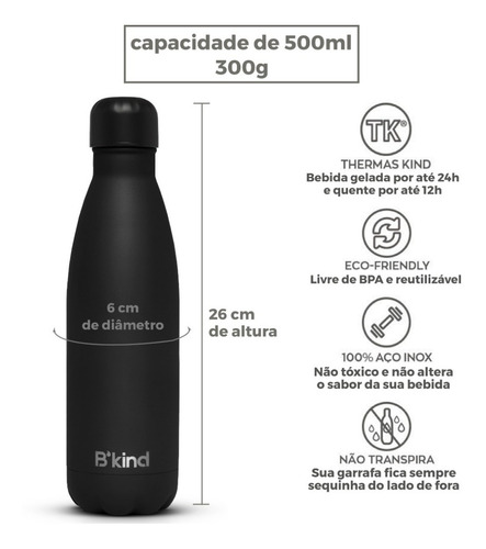 Garrafa Termica Aco Inox Swell B'kind - Agua Gelada 24 Hrs