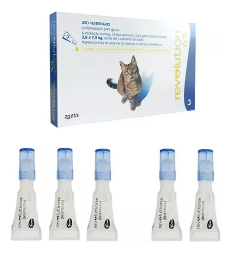 Combo Revolution Gato De 2,6 A 7,5 Kg - Com 5 Pipetas 