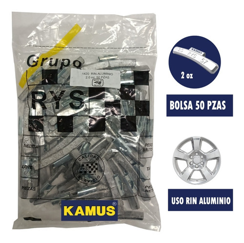 Imagen 1 de 4 de Contrapeso P Balanceo/ Plomo Bolsa Con 50pz Aluminio 2 Oz