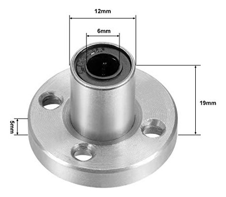 Rodamientos Lineales De Bolas Lm6uu Con Brida, 6mm De Dimetr