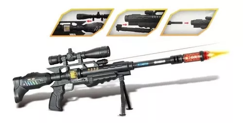 Rifle De Precisão Sniper De Brinquedo Arma Mira A Lazer Nerf