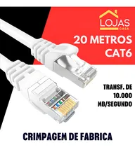 Comprar Cabo De Rede 20 Metros Lan Internet Crimpado Rj45 Cat6 Premium Conector Alumínio