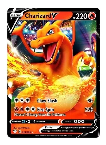 Kit 30 Cartas Pokemon Vmax Sem Repetir + Carta Charizard V