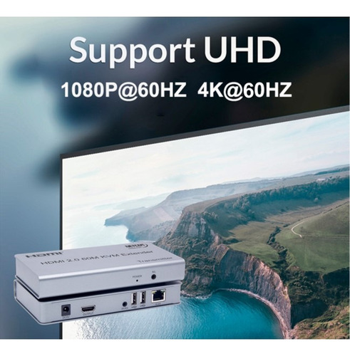 Extensor Kvm Hdmi V2.0 + Usb Vía Ethernet Cat5e/6/7 Netcom