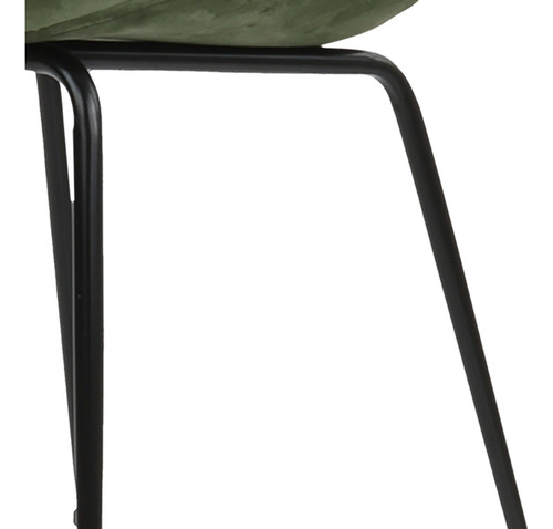 Silla De Comedor Tapizada En Terciopelo Moderna Set De 4 Estructura De La Silla Verde Oscuro Asiento Verde Oscuro
