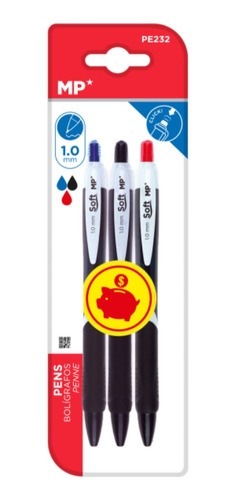 Boligrafo Tinta Aceite 1.0mm 3uds Mexicopaper