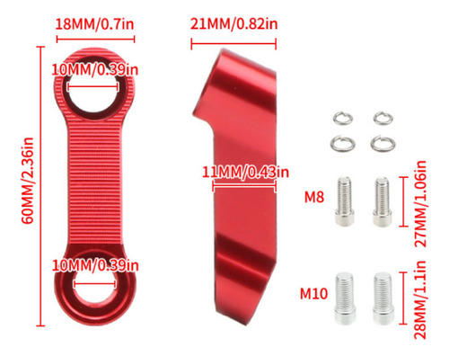 Extensor Montaje Elevador Para Espejo Retrovisor Motocicleta