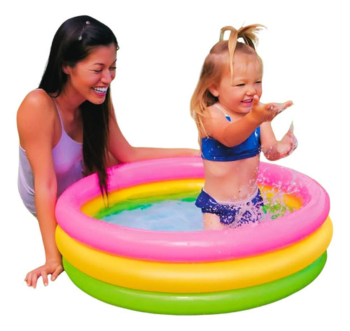 Piscina Pequena Infantil Bebê Redonda Mini Inflável Plástic Cor Colorida