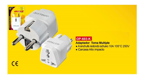 Adaptador Enchufe Multiple Redondo Op-603-k Opalux