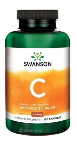 Swanson Vitamina C C/ Rose Hips 500mg 250 Cáps Frasco Ahorro