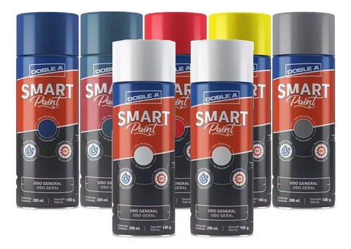 Pintura En Aerosol Acrílico Doble A Smart Paint Acabado Metálico Color Blanco Brillante