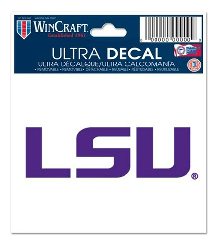 Lsu Tigers Ncaa Oficial 3  X 4  Ventana De Coche Cling Decor