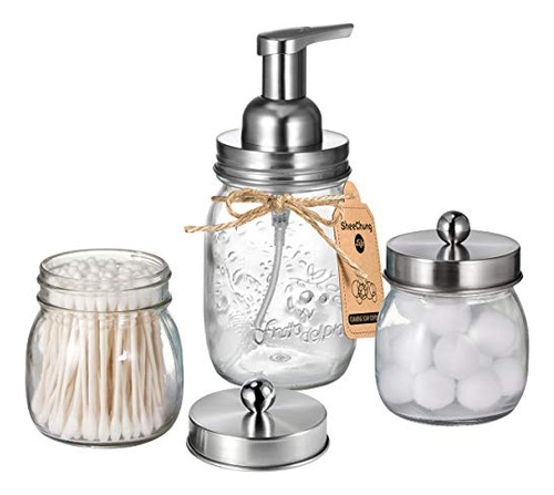 Juego De Accesorios De Baño Frascos De Mason Jar, Incl...