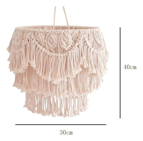 Para Macrame Lamp Shade Art Lámpara Colgante Sombra Para