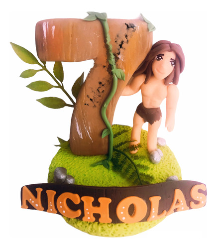 Vela Tarzan Selva Cake Topper Pastel Pasta Francesa