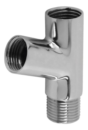 Adaptador Junção Y Ducha Higiênica Filtro 1/2 Metal Cromado Cor Prateado