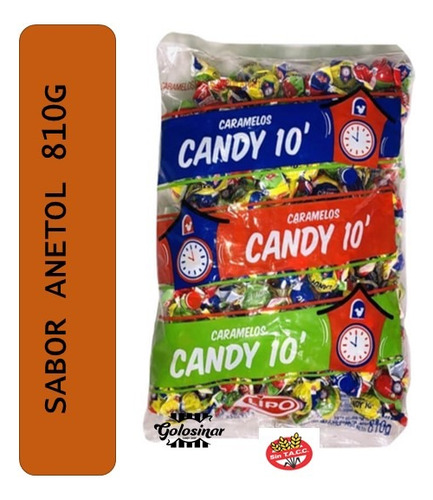 Caramelo Lipo Candy 10 Anis X 810g En Golosinar