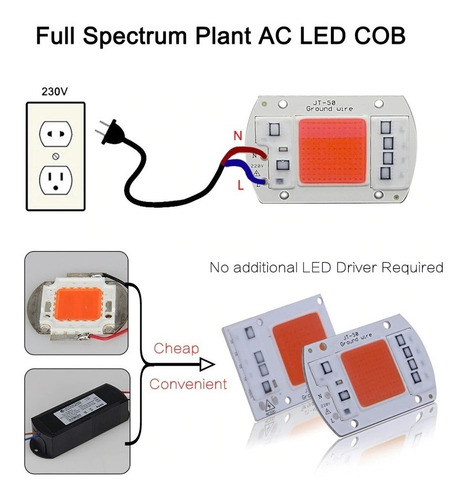Imagen 5 de 8 de 4 Leds 50w Full Spectrum, Cultivo Indoor Grow, 220v Directo