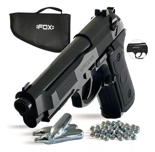 Pistola Fox Gas Comprimido Co2 Semiautomática Balines Funda