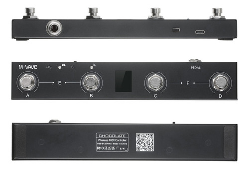 Controlador De Pedal Midi Wireless Bt Chocolate