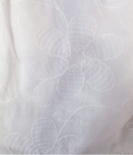 Imagen 2 de 3 de Body Vestido Beba Sin Mangas Voile Blco.bordado C/voladitos