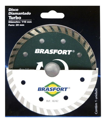 Disco Diamantado Brasfort Turbo Seco 110mm 8242