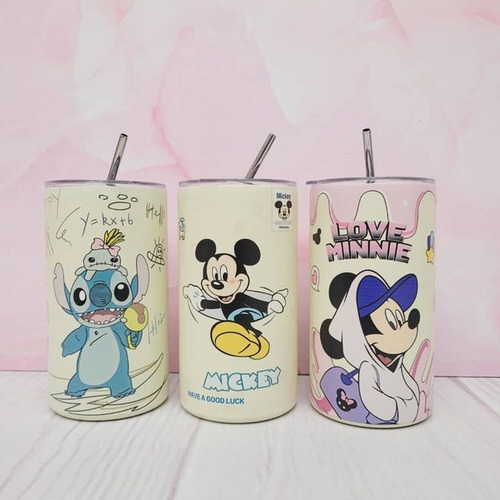 Vasos Termicos Disney Con Pitillo 500 Ml