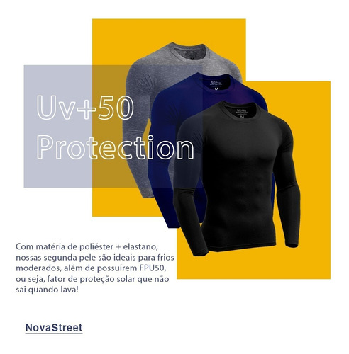 Camisa Térmica Segunda Pele Proteção Uv Nova Street Mista