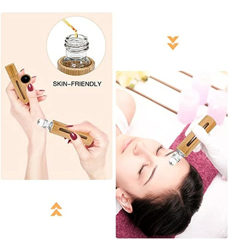 10pcs 10ml Botellas Roller De Bambú Para Aceites Esenciales