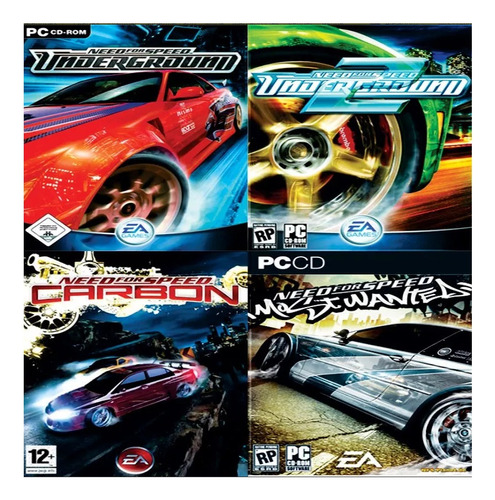 Need For Speed Underground 1 2 + Wanted Y Carbono Pc Digital