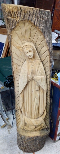Virgen De Guadalupe Tallada En Madera