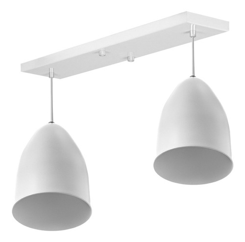 Lustre Pendente Vegas Duplo Base Retangular Branco