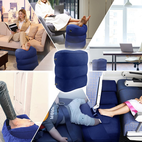 Almohada Cojín Cama Inflable Para Aviones Gris 1 Pieza
