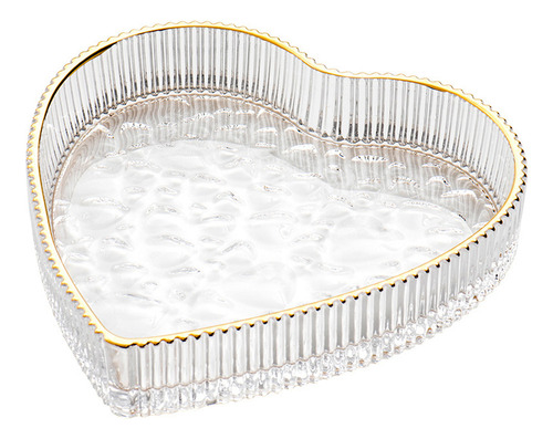 H Plato De Cristal Para Joyas Con Forma De Corazón