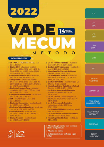 Vade Mecum Método 2022, de Equipe Método. Editora Forense Ltda., capa mole em português, 2022