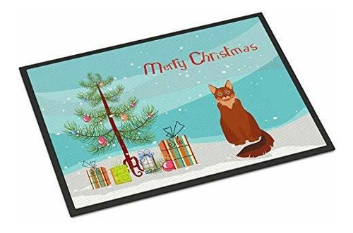 Caroline's Treasures Ck4799jmat Gato Somalí Feliz Navidad Al