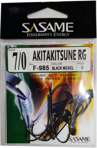 Anzuelos Sasame Akitakitsune 7/0 Black Nickel Japon