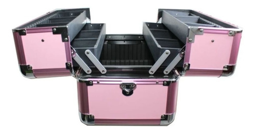 Maletin De Maquillaje Profesional Cosmetiquera Neceser Color Rosa