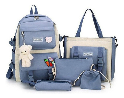 Mochila Escolar Kawaii Estilo Coreano Conjunto Combinado De