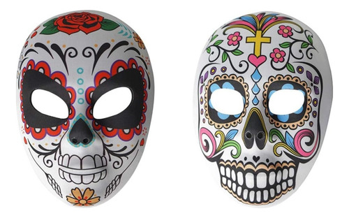 2 Piezas Día De Los Muertos Máscara Fiesta De Disfraces