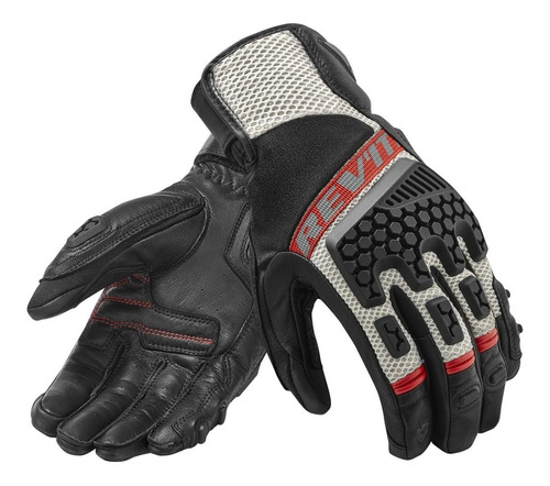 Guantes De Cuero Para Moto Sand 3 - Rojo