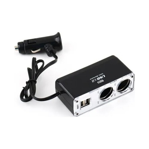 Doble Adaptador 2 Bocas 12v 24v + 2 Cargador Usb