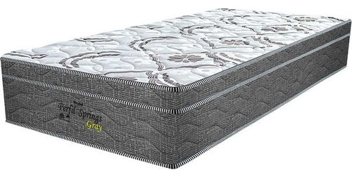 Colchão Solteiro Pillow Top Prodormir Springs Gray - Probel Cor Branco / Grafite / Prata