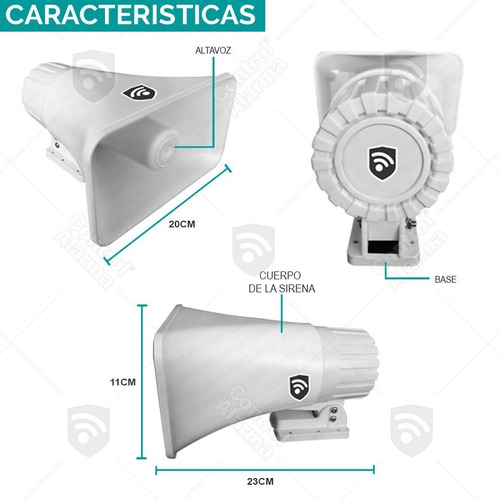 Imagen 6 de 7 de Kit Sirena 2 Tonos 30w Tipo Banco Exterior Caja Metalica Proteccion Gabinete Resguardo Alerta Seguridad Vecinal Casa