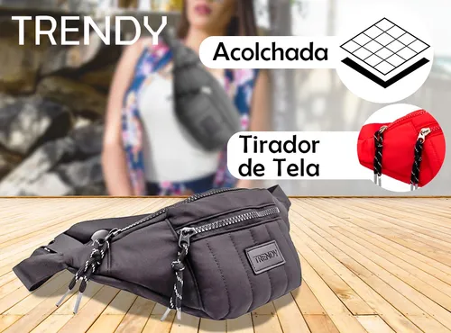 Riñonera Mujer Trendy Doble Compartimiento C/ Tira Ajustable