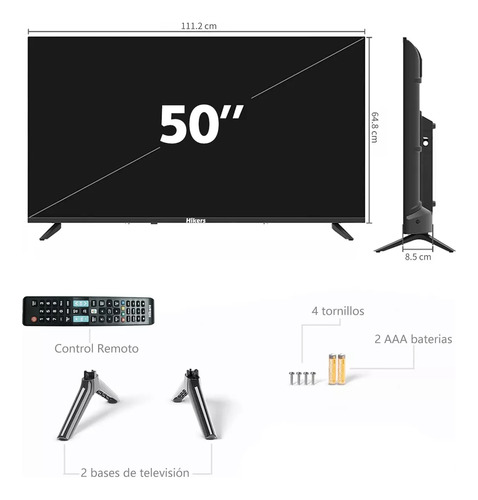 Smart Tv Hikers 50 Vidaa 4k Uhd Con Dolby/aac Bluetooth Usb