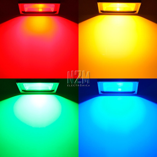 Imagen 6 de 10 de Reflector Led 20w Multiled Rgb 16 Colores Alta Potencia Exterior