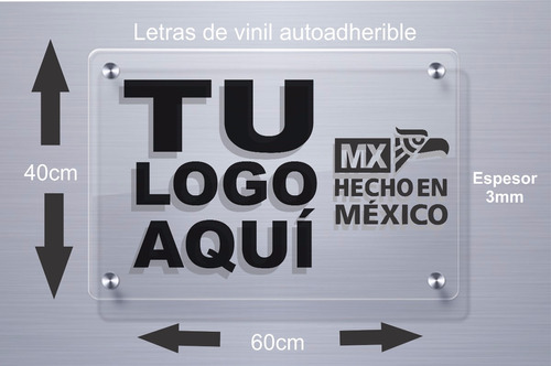 Letrero De Acrilico Con Tu Logo En Vinil Envio Gratis