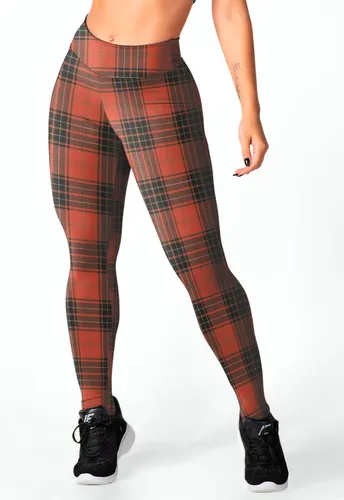 Calça Legging Xadrez Vermelha,legg Estilo Tartan Escocês