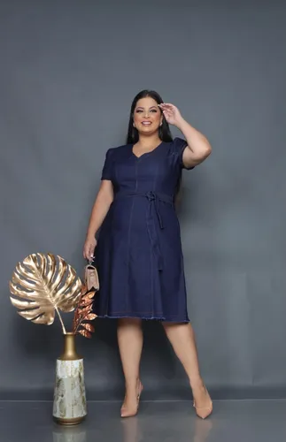 Vestido Feminino Jeans Moda Evangelica Tamanhos 44 E 46 God R 129 9